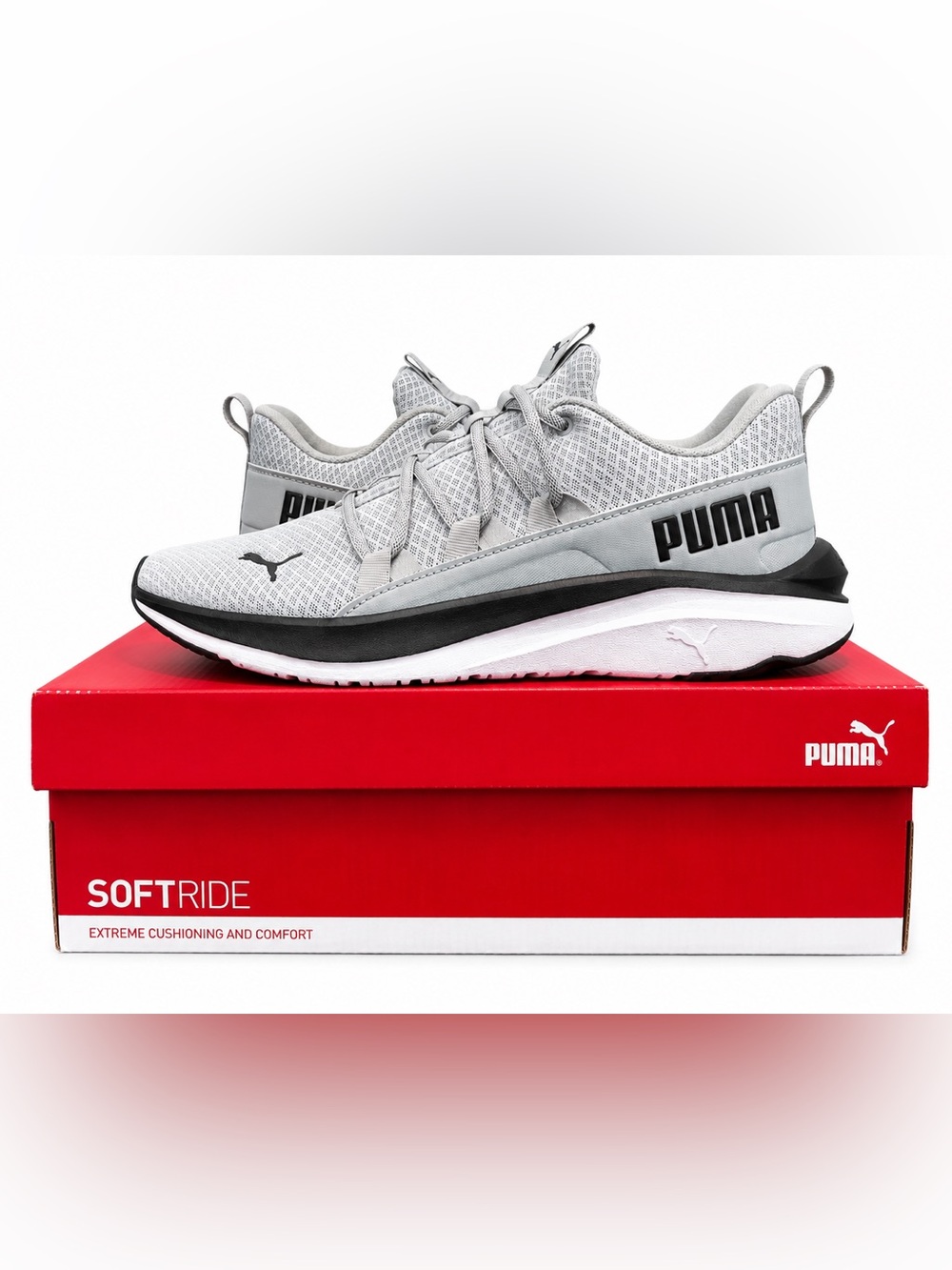 Puma Gray Men's SoftRide Mesh Sneakers